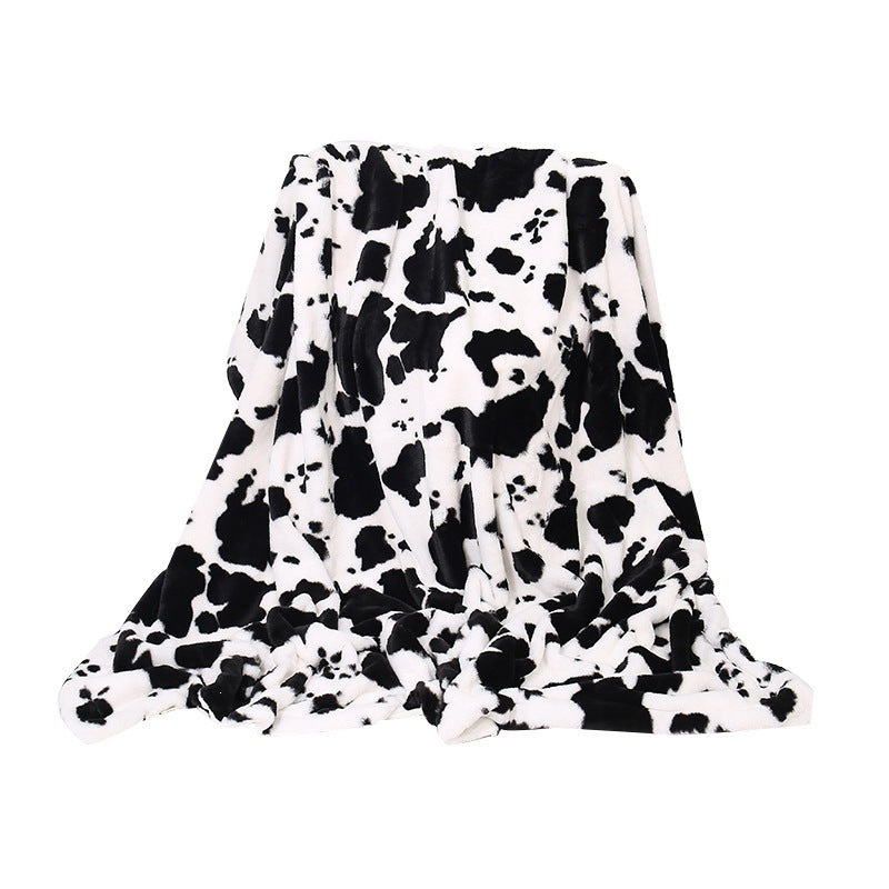 Ultra-Soft Cow Print Fleece Throw Blanket
