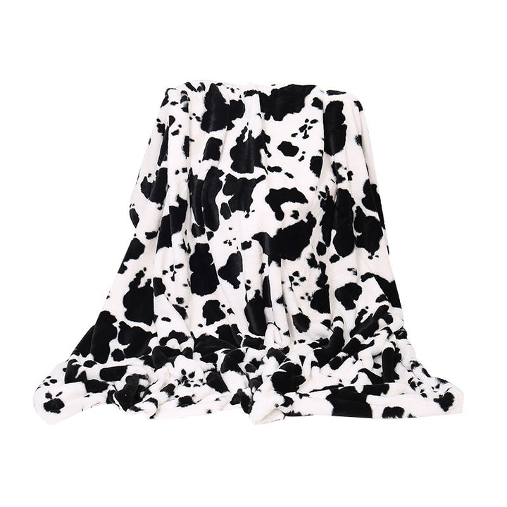Ultra-Soft Cow Print Fleece Throw Blanket
