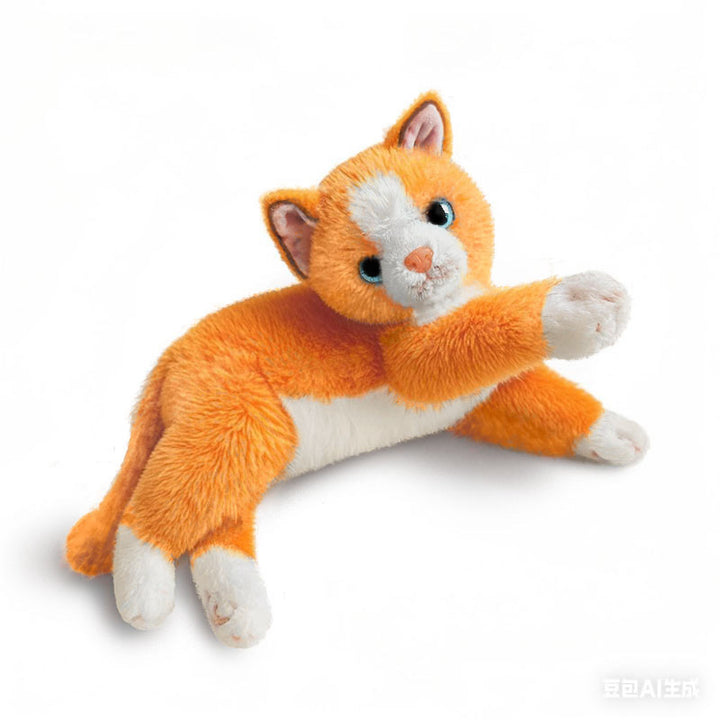 Realistic Stretch-Profile Orange Tabby Plush Lounger Stornfield