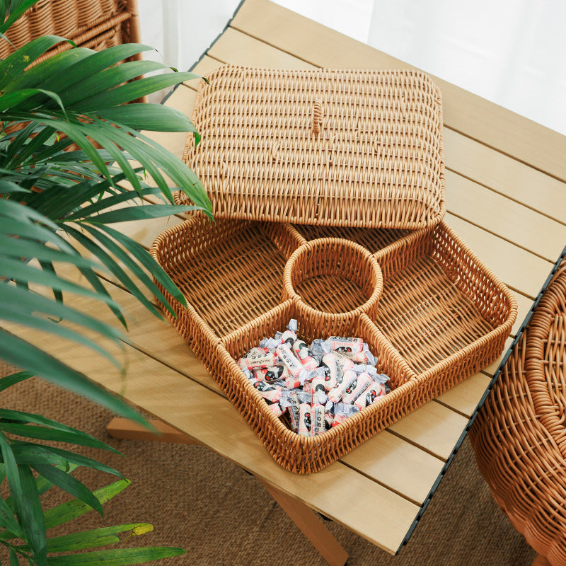 Multi-Compartment Woven Storage Basket Stornfield