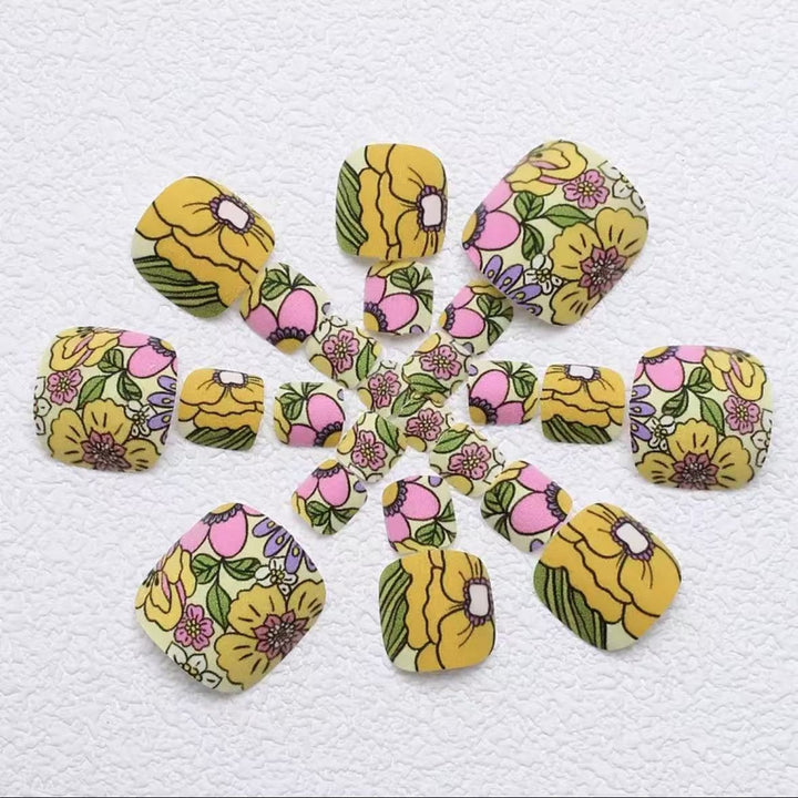 Artificial Nail Set with Colorful Flower Design Stornfield