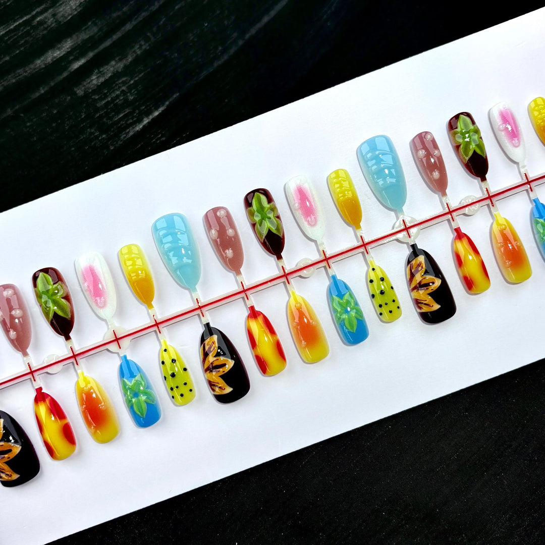 Artistic Multi-Design Press-On Nail Set