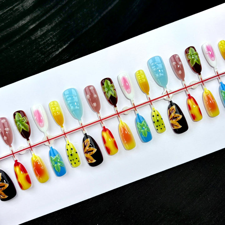Artistic Multi-Design Press-On Nail Set