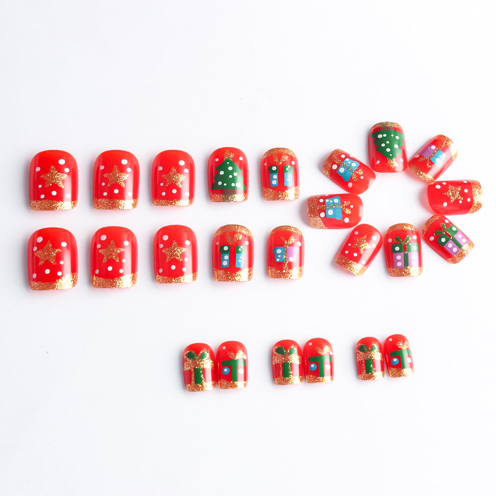 Festive Christmas Themed Press-On Nail Art Stornfield