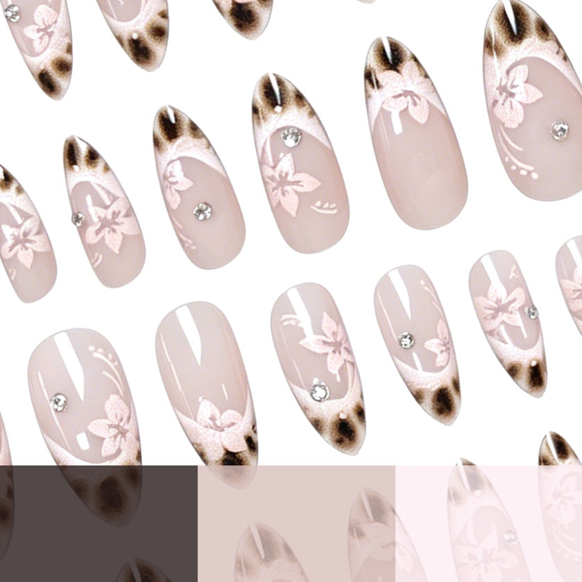 Elegant Floral-Design Acrylic Nail Enhancements Stornfield