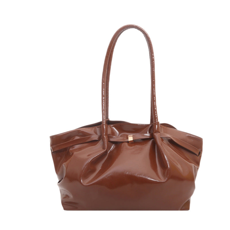 Glossy Vegan Leather Handbag
