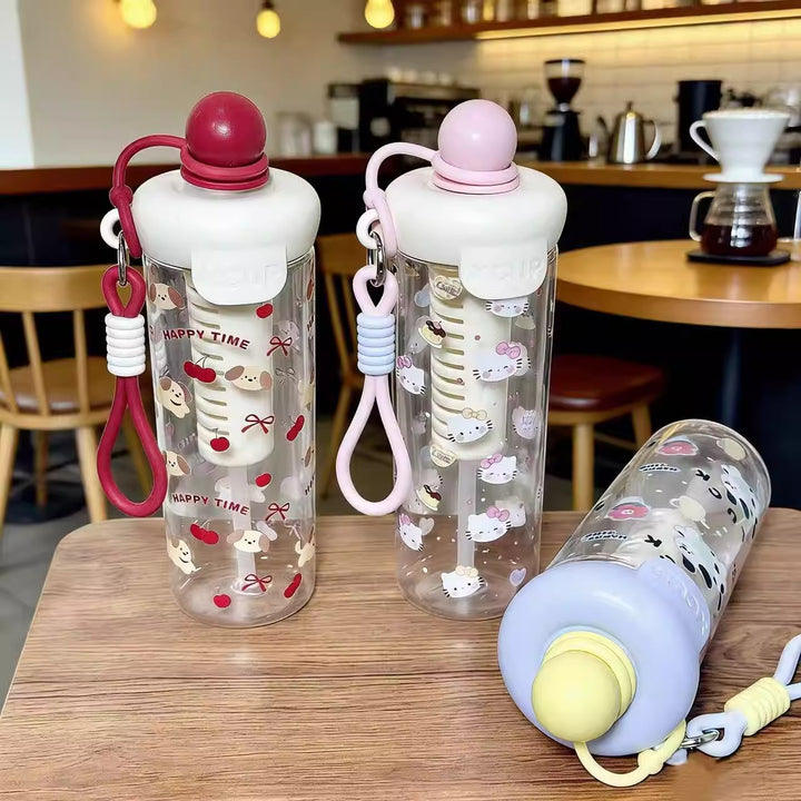Women's water bottle with cheerful design and practical carrying handle Stornfield