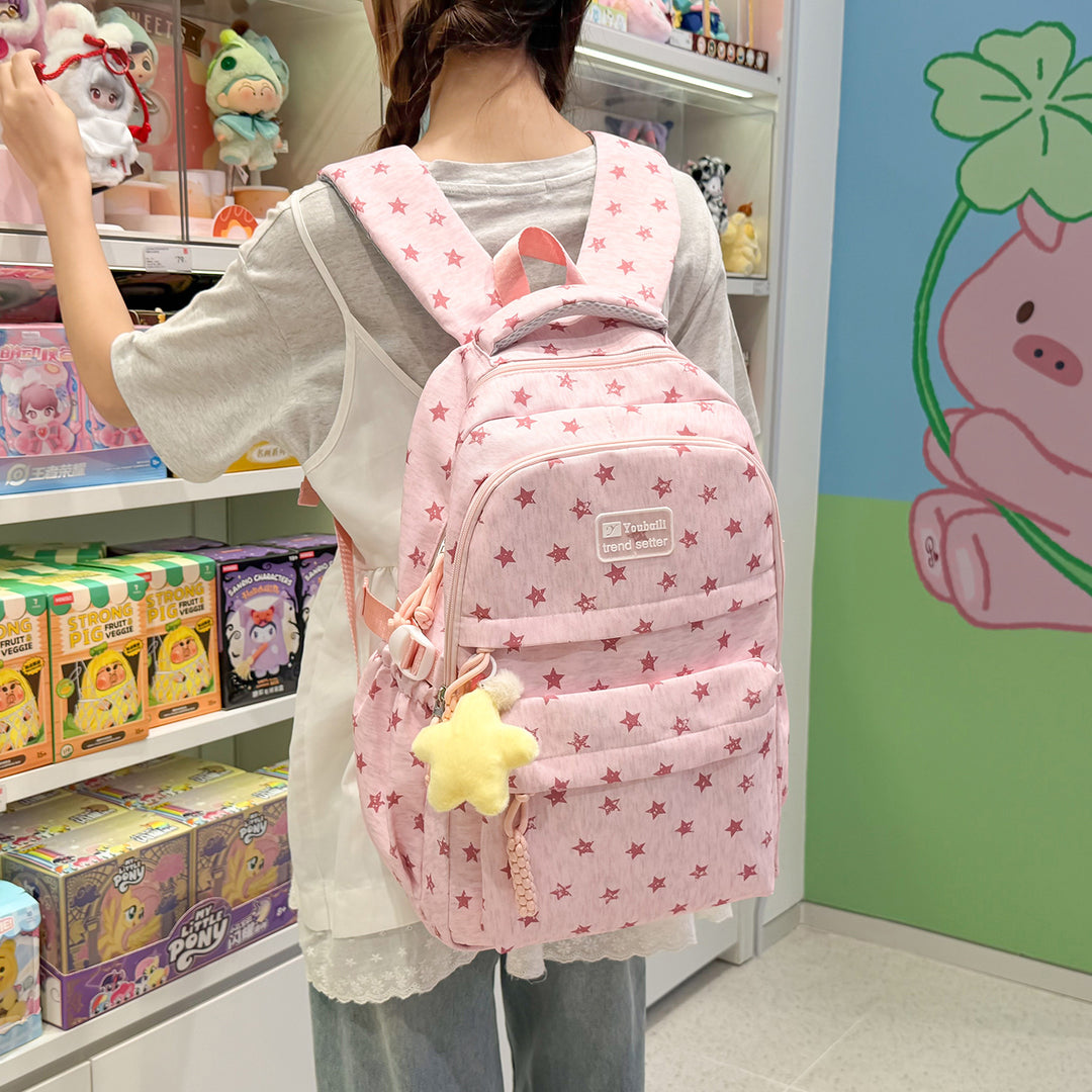 Star-Patterned Stylish Backpack Stornfield