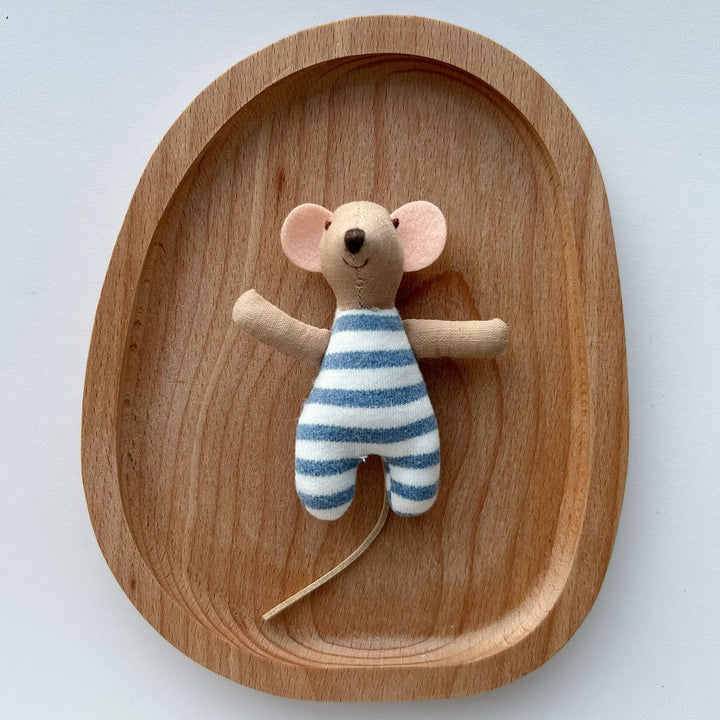 Handcrafted Cotton Plush Mouse Doll with Crocheted Dress
