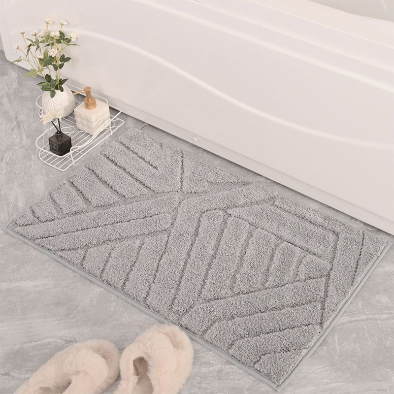 Plush Geometric Pattern Bath Mat