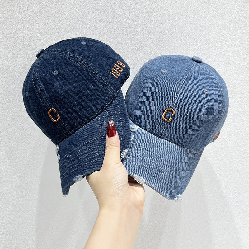 Women's Distressed Denim Baseball Cap Stornfield 1784270579