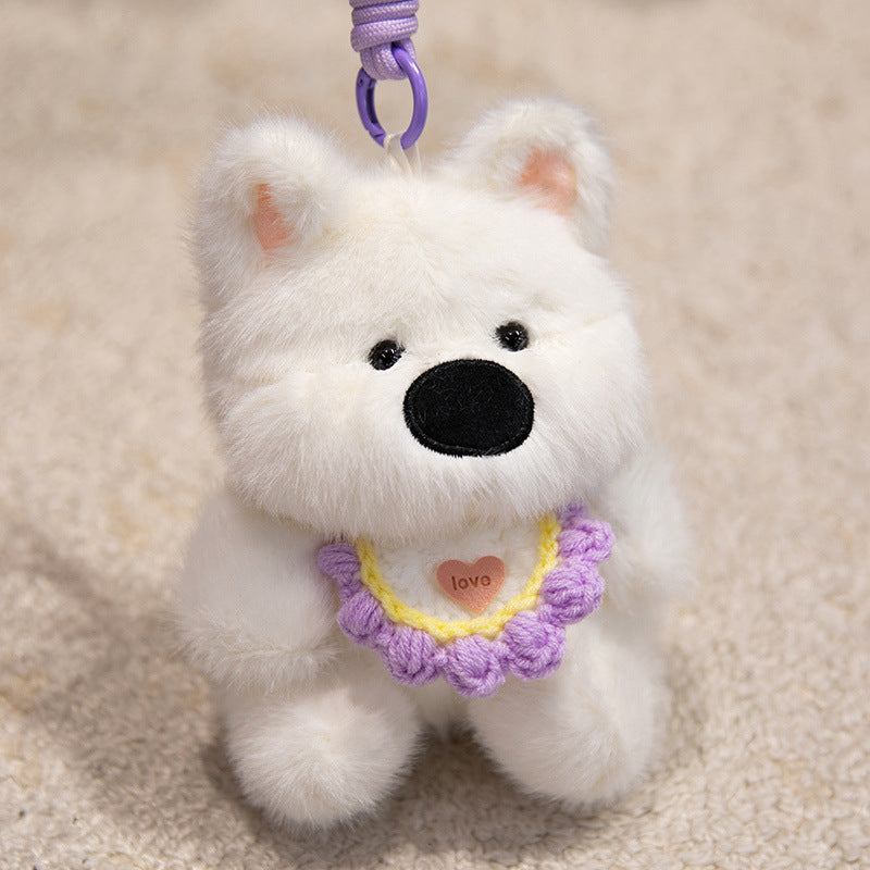 Plush Penguin Decorative Bag Charm with Crochet Bib and Spring-Loop Clip Stornfield
