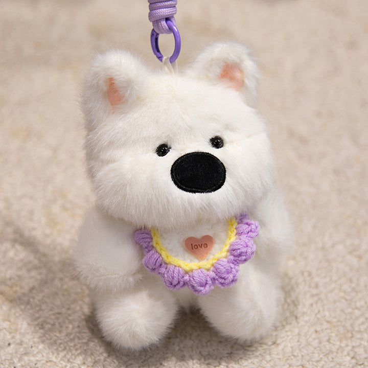Plush Penguin Decorative Bag Charm with Crochet Bib and Spring-Loop Clip Stornfield