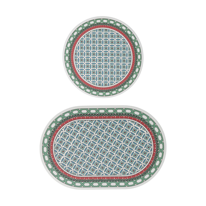 Bathroom Mat Set Stornfield with non-slip soft back underside and fine lace pattern look