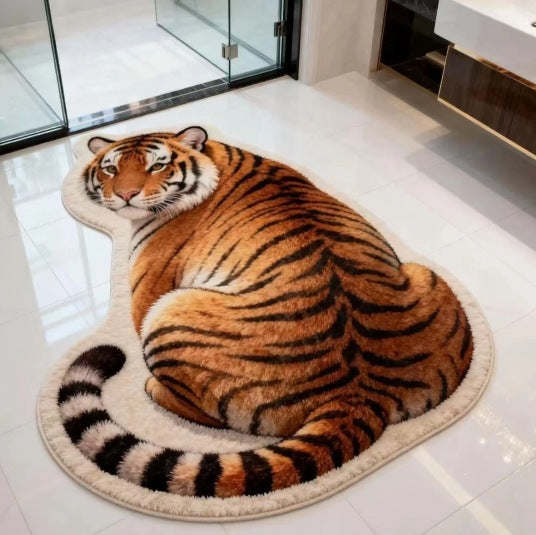 Tiger-Themed Plush Bath Mat
