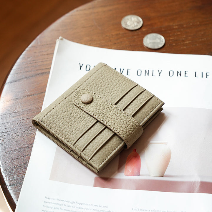 Textured Leather Bi-Fold Wallet