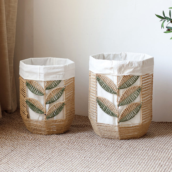 Storage basket with plant design Stornfield