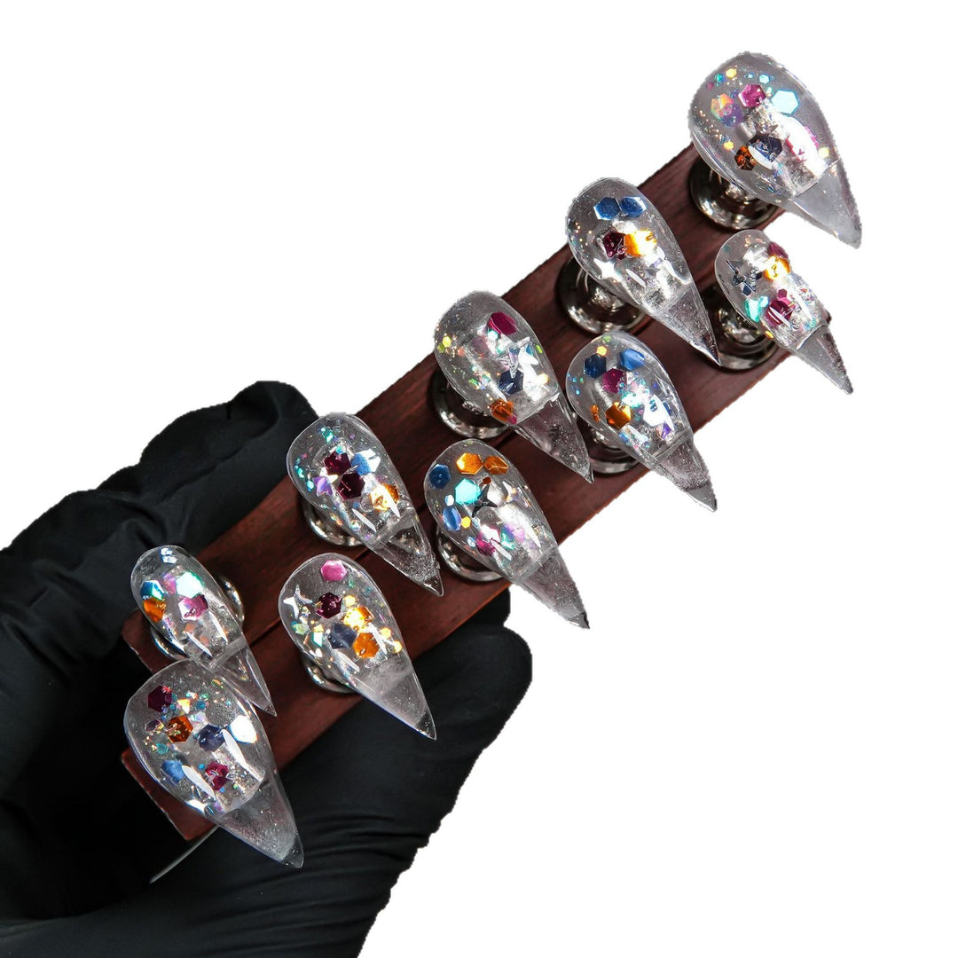 Stiletto Press-On Nail Kit with Glitter and Ombre Finish