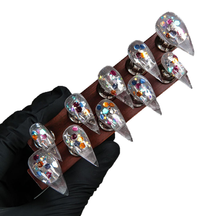 Stiletto Press-On Nail Kit with Glitter and Ombre Finish