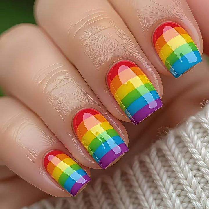 Creative Acrylic Nails in Rainbow Look Stornfield