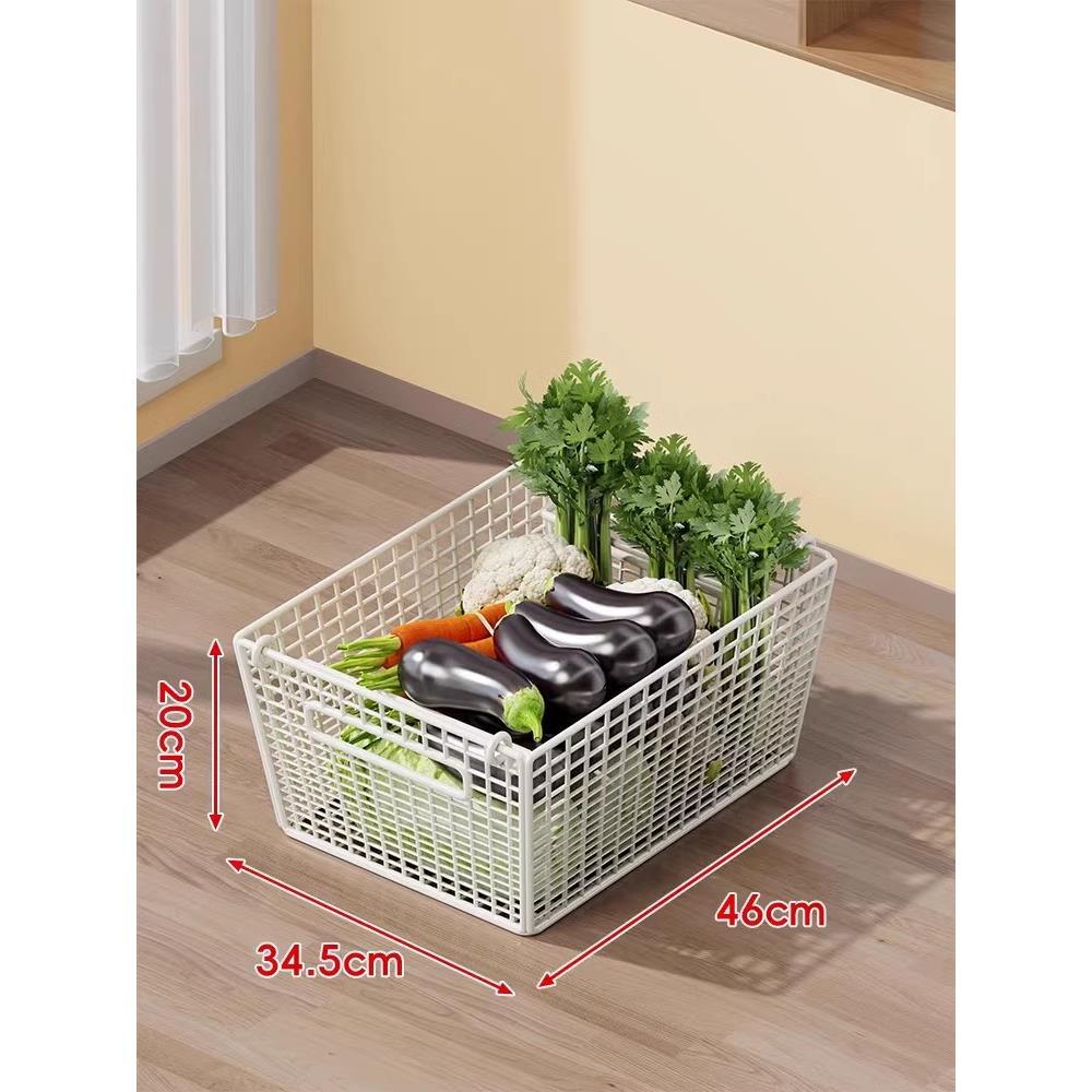 Vertical Mesh Countertop Produce and Pantry Organizer with Two-Tier Shelf and Tall Herb Compartment
