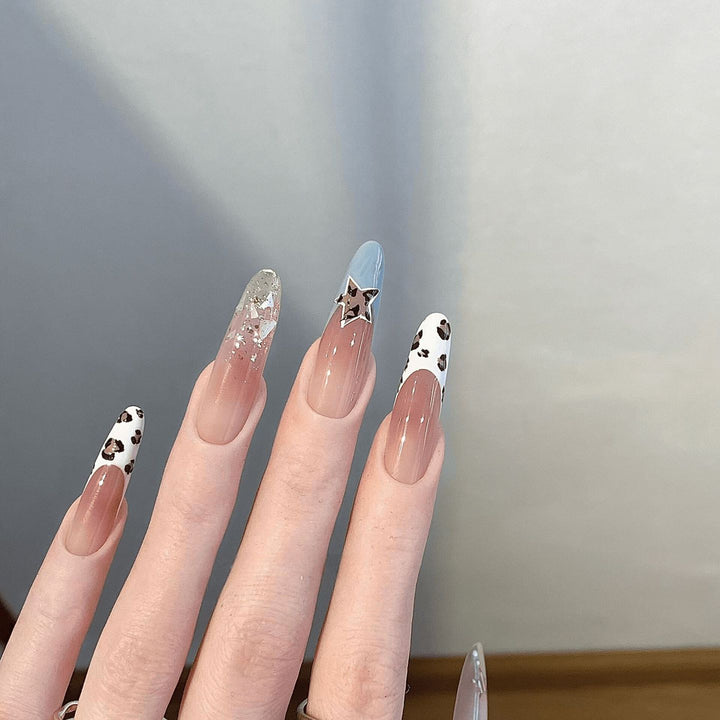 Artificial nails with creative glitter effect and animal design Stornfield