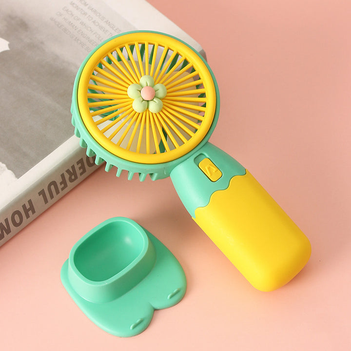 Women Portable Hand Fan with Floral Design Stornfield