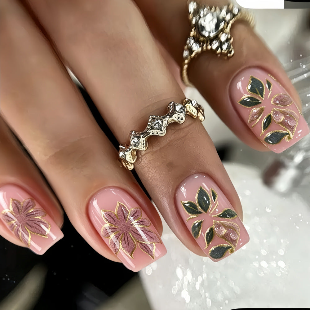 Artificial nails with elegant flower design Stornfield