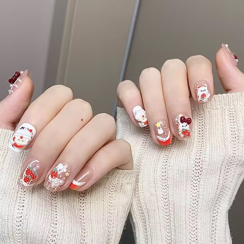 Festive Character-Themed Press-On Nail Set Stornfield