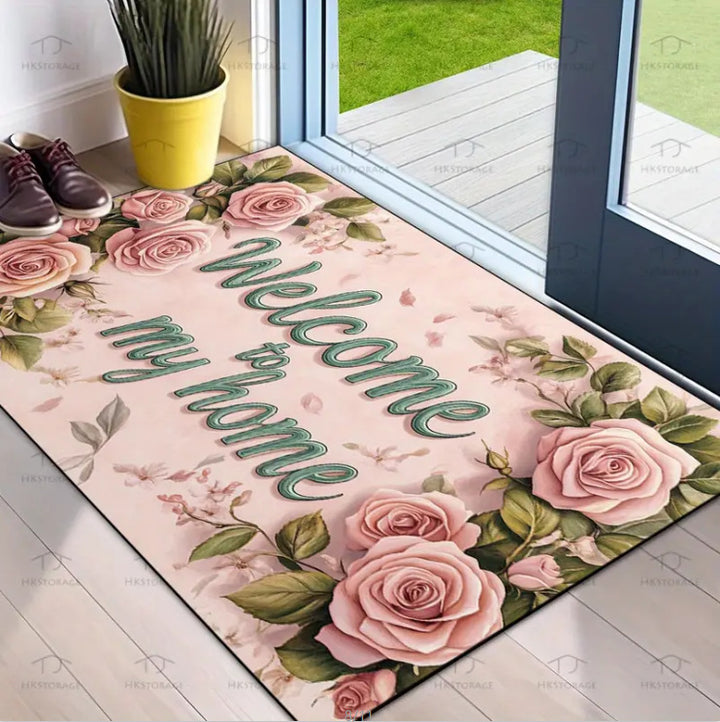 Decorative Floral Area Mat Stornfield