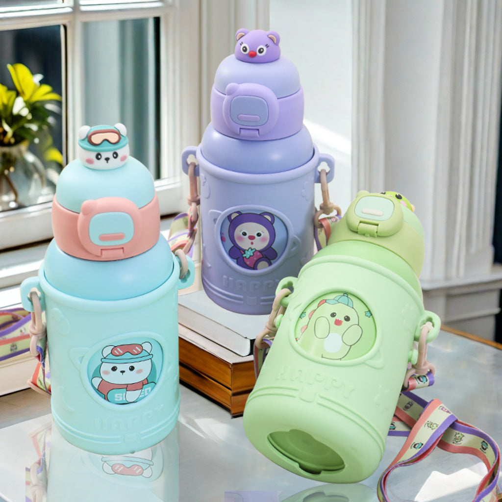 Women's Insulated Water Bottle with Creative Animal Designs and Ergonomic Carrying System Stornfield