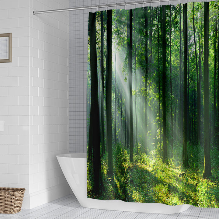 Scenic Garden Print Shower Curtain Stornfield