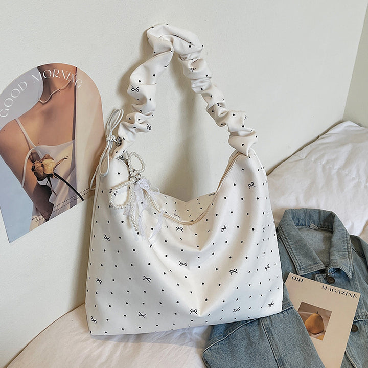 Casual Polka Dot Slouchy Handbag