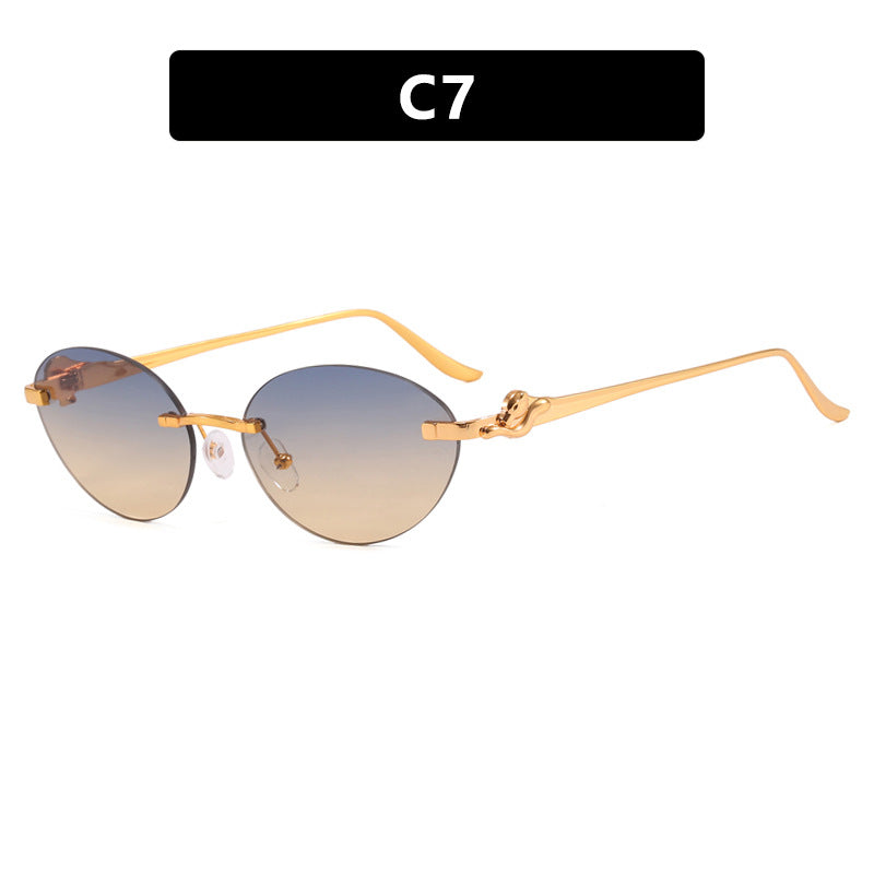 Women's round sunglasses with elegant, semi-transparent frame and fashionable details Stornfield