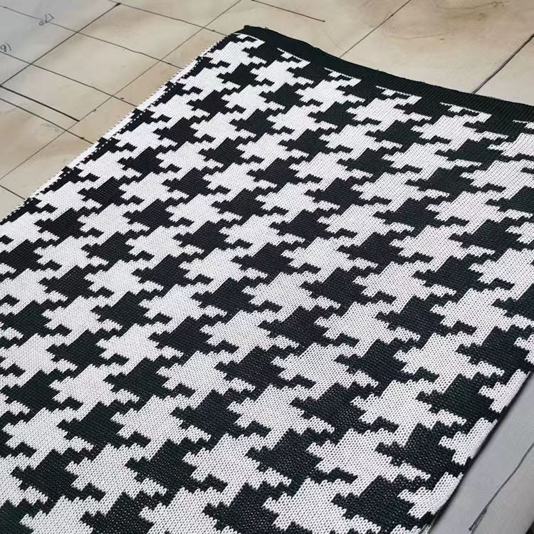 Houndstooth Knit Throw Blanket