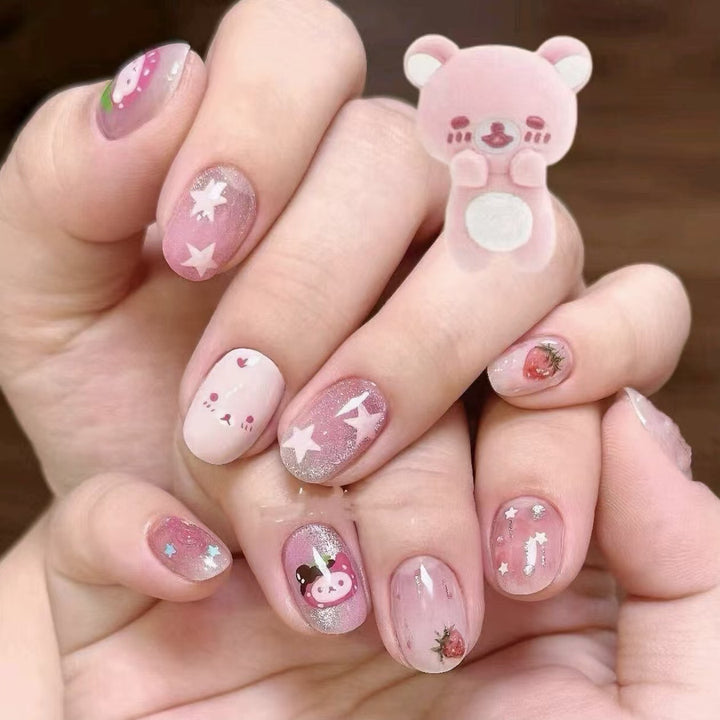 Whimsical Character Press-On Nail Art Set Stornfield