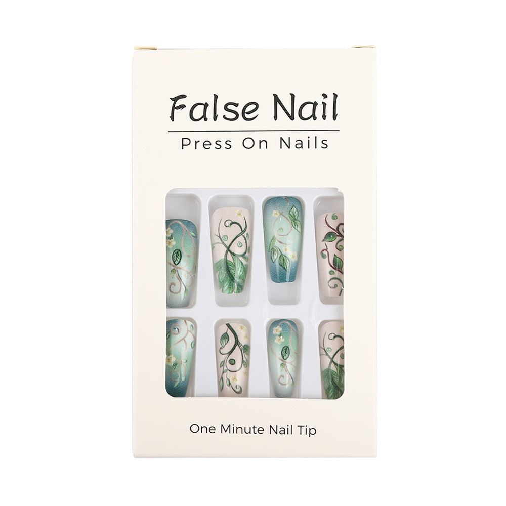 Artificial Nails Set with Floral Designs Stornfield