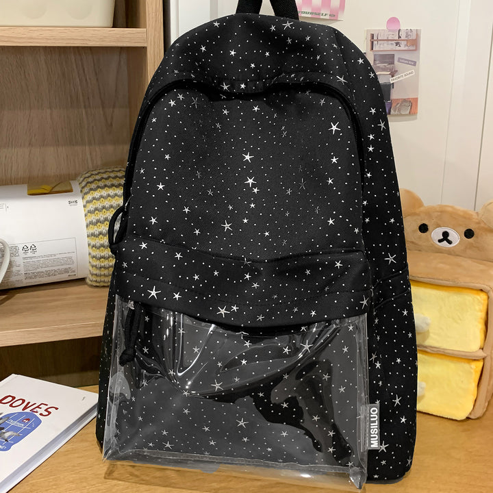 Transparent Pocket Star-Printed Backpack Stornfield