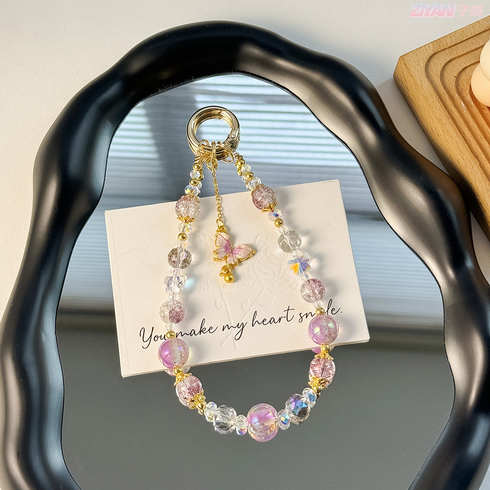 Elegant Butterfly Charm Beaded Keychain Stornfield
