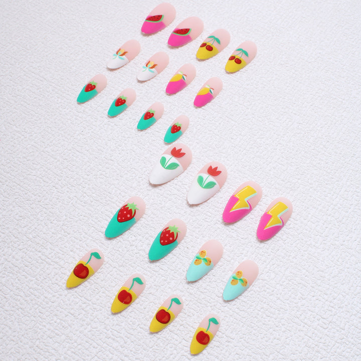 Artistic Fruit-Themed Press-On Nails Stornfield