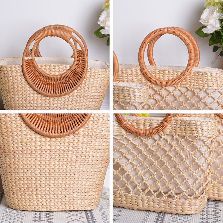 Women handcrafted beach bag with braided handles Stornfield