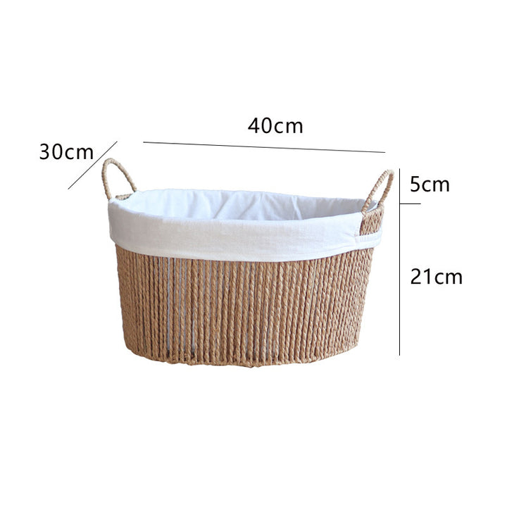 Handcrafted storage basket with white cotton lining Stornfield