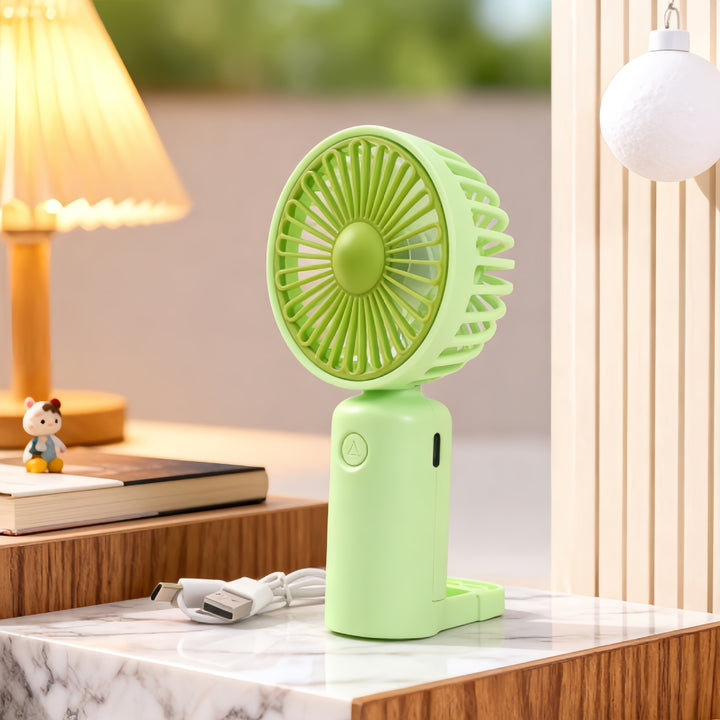 Women's Portable Hand Fan with USB-C Connection and Innovative Design Stornfield