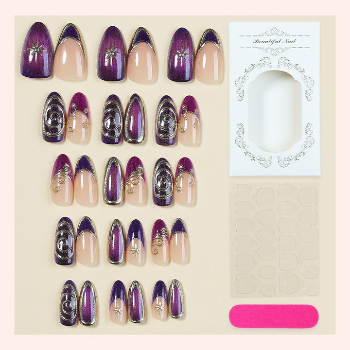 Acrylic nail set with elegant shimmer design Stornfield