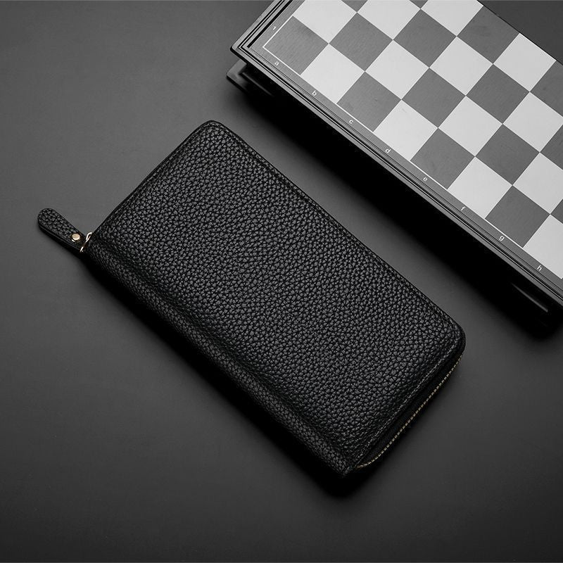 Textured Leather Zip-Around Wallet Stornfield