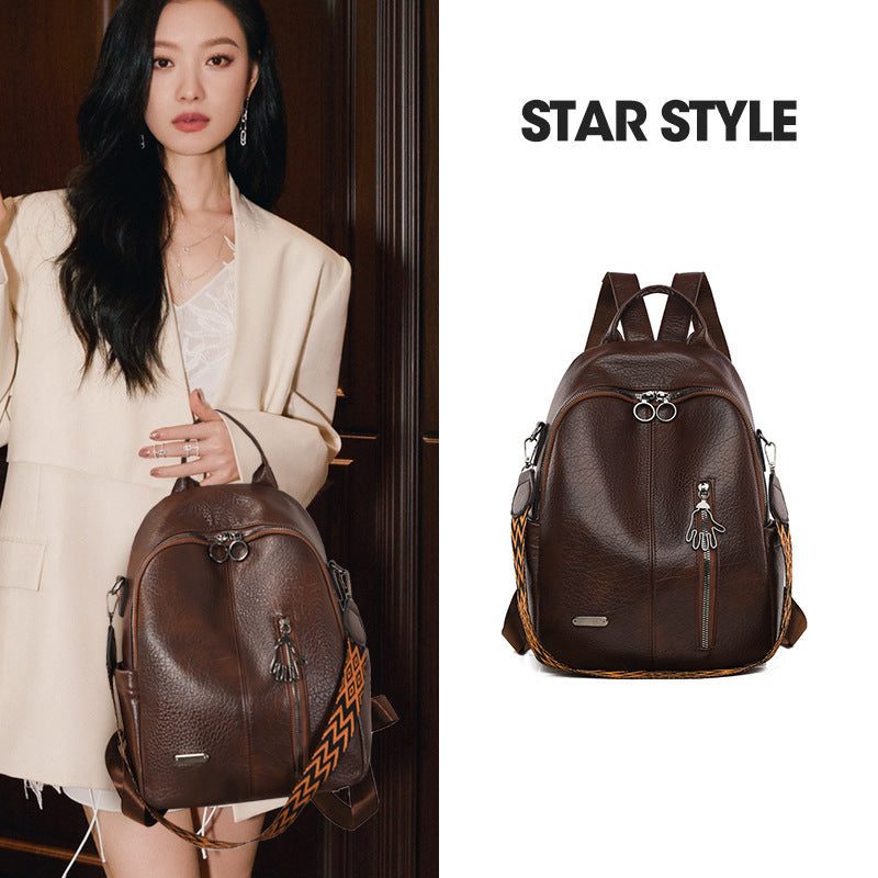 Casual Leather Backpack Stornfield