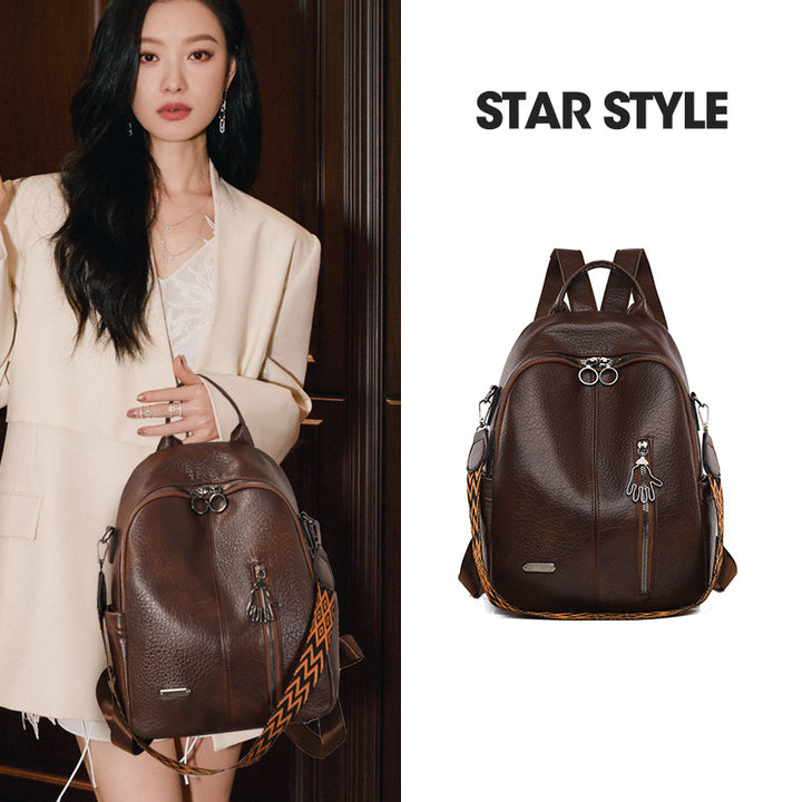 Casual Leather Backpack Stornfield