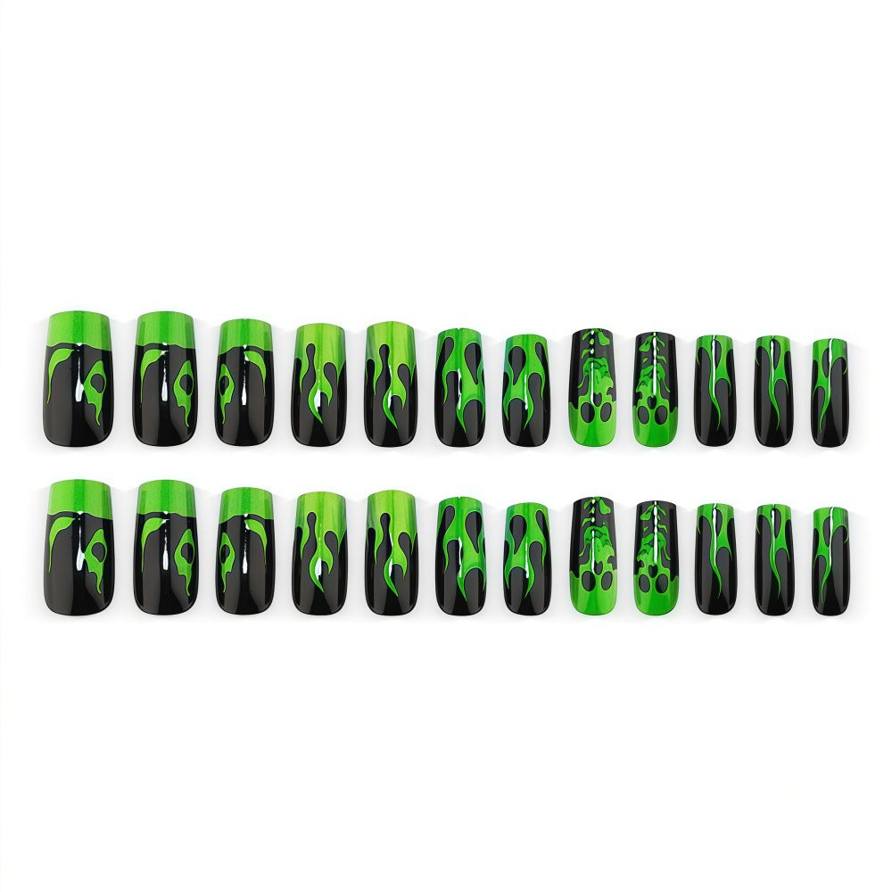 Artificial nails with spooky flame design Stornfield