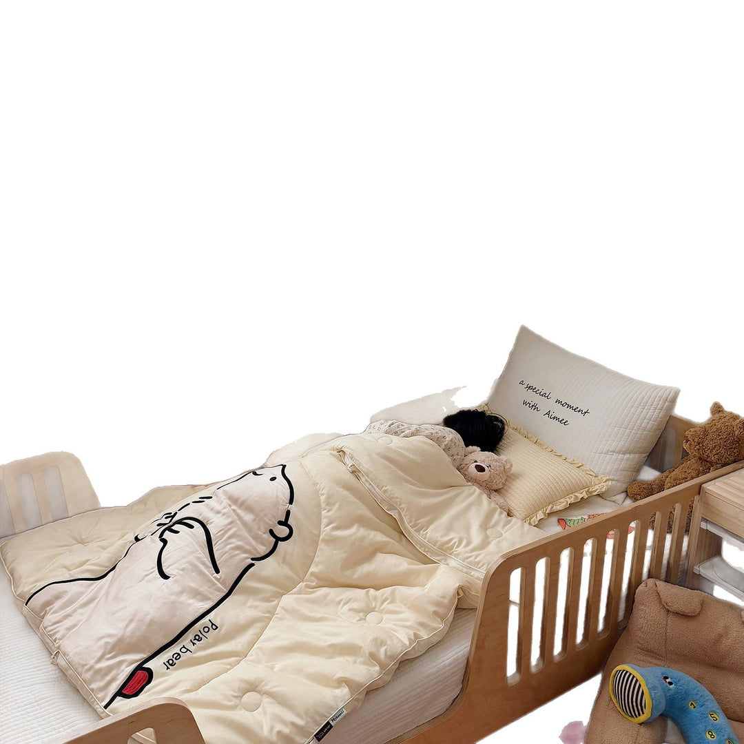Toddler Quilted Cotton-Blend Cartoon Polar Bear Comforter Bedding Set