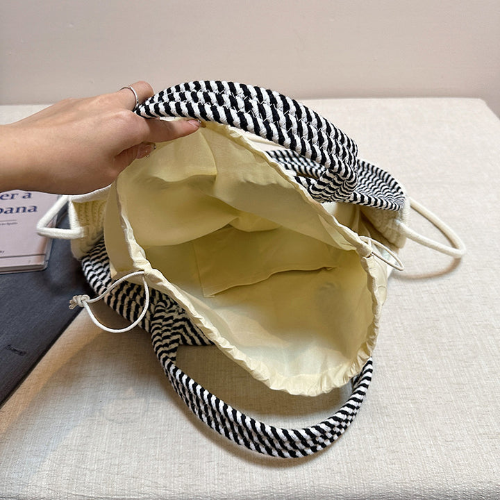 Artistic Dual-Circle Handled Tote Bag